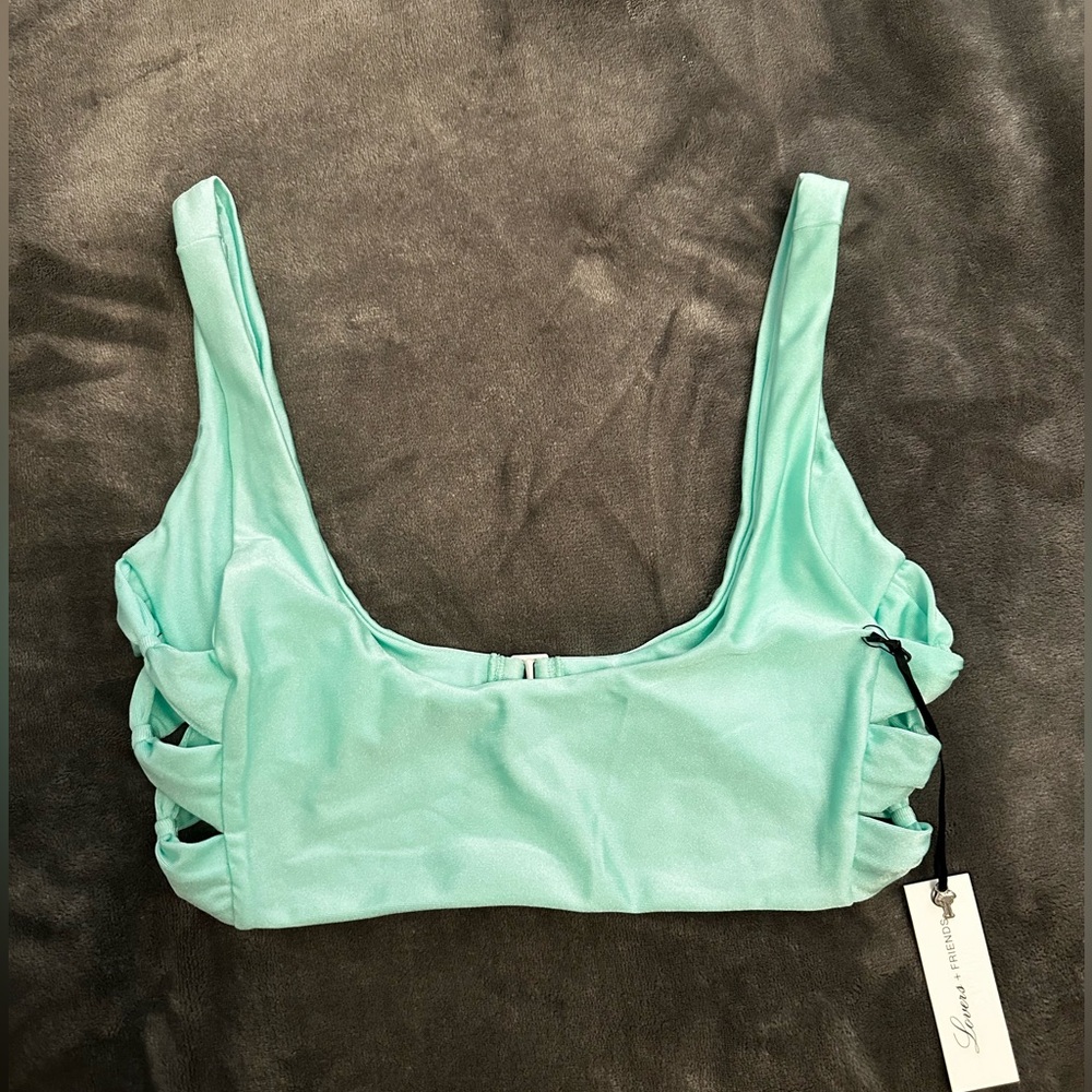 Lovers + Friends Blue Bikini Top